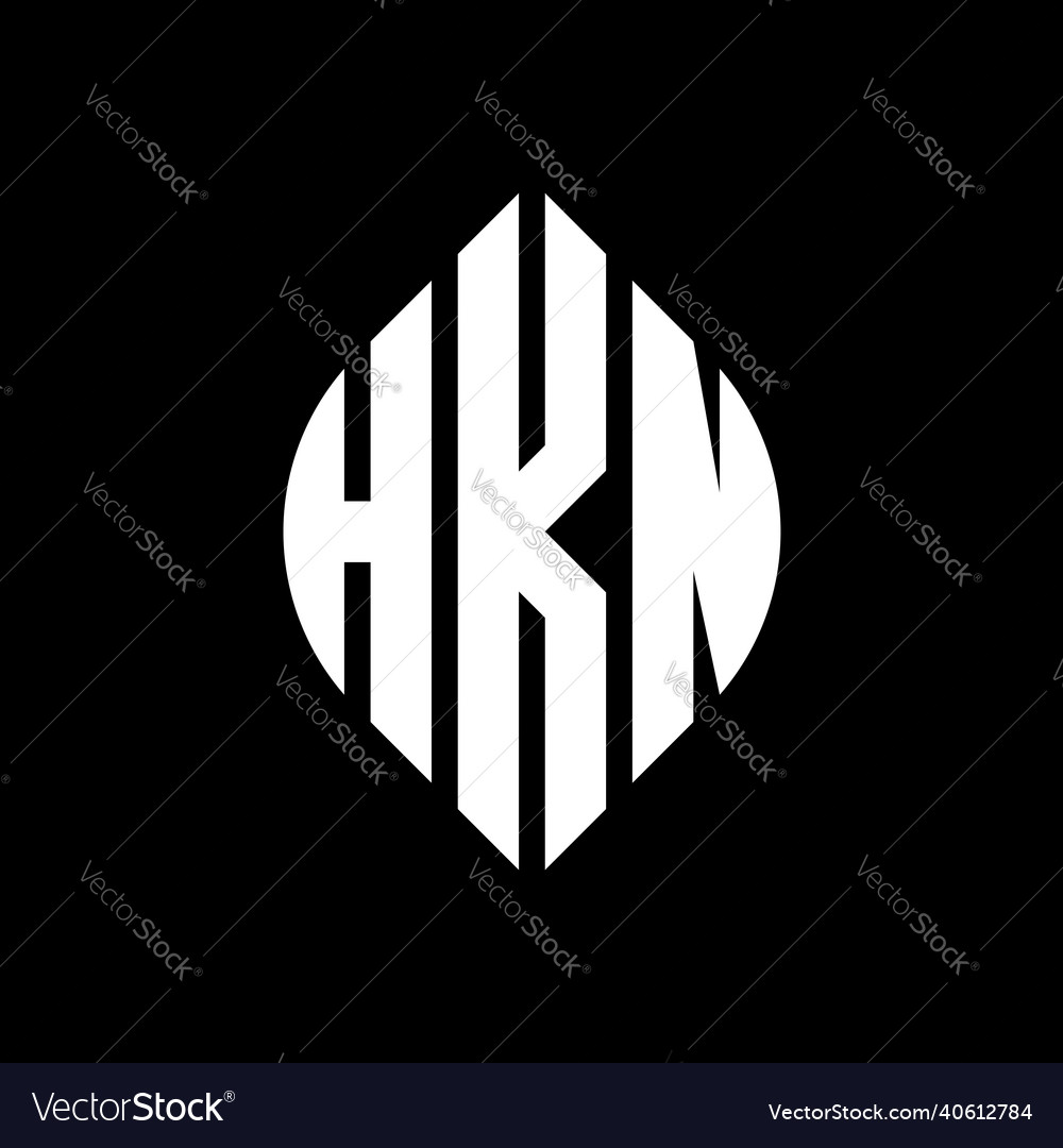 Hkn circle letter logo design Royalty Free Vector Image