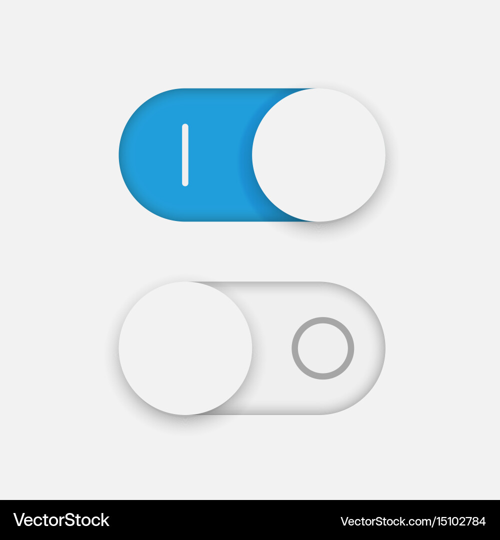 On and off toggle switcher Royalty Free Vector Image