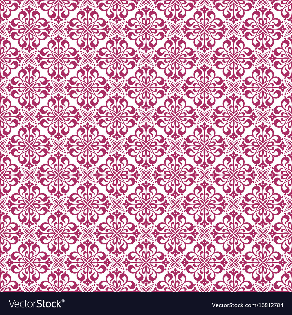 Pink Damask Seamless Pattern Background Royalty Free Vector Pink Damask Seamless Pattern Background Vector Image