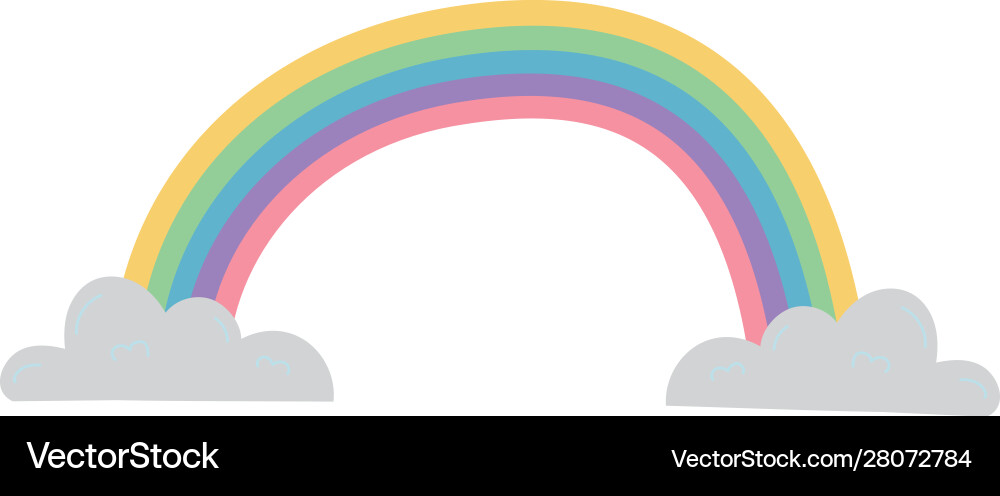 Rainbow with clouds design Royalty Free Vector Image