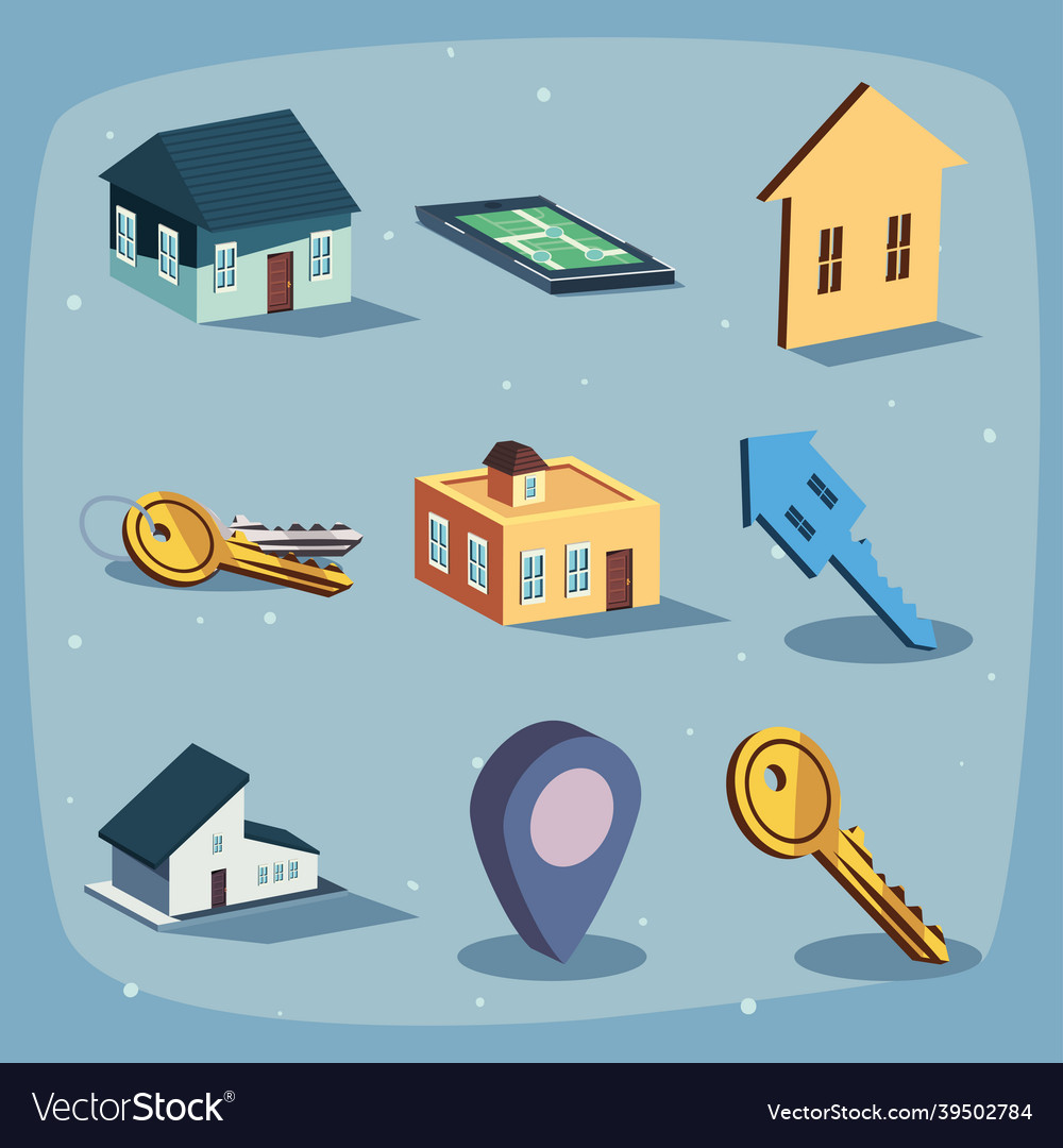 Real estate symbols Royalty Free Vector Image - VectorStock