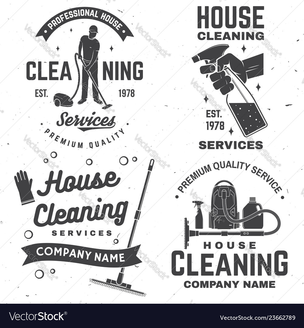 Cleaning company badge emblem Royalty Free Vector Image