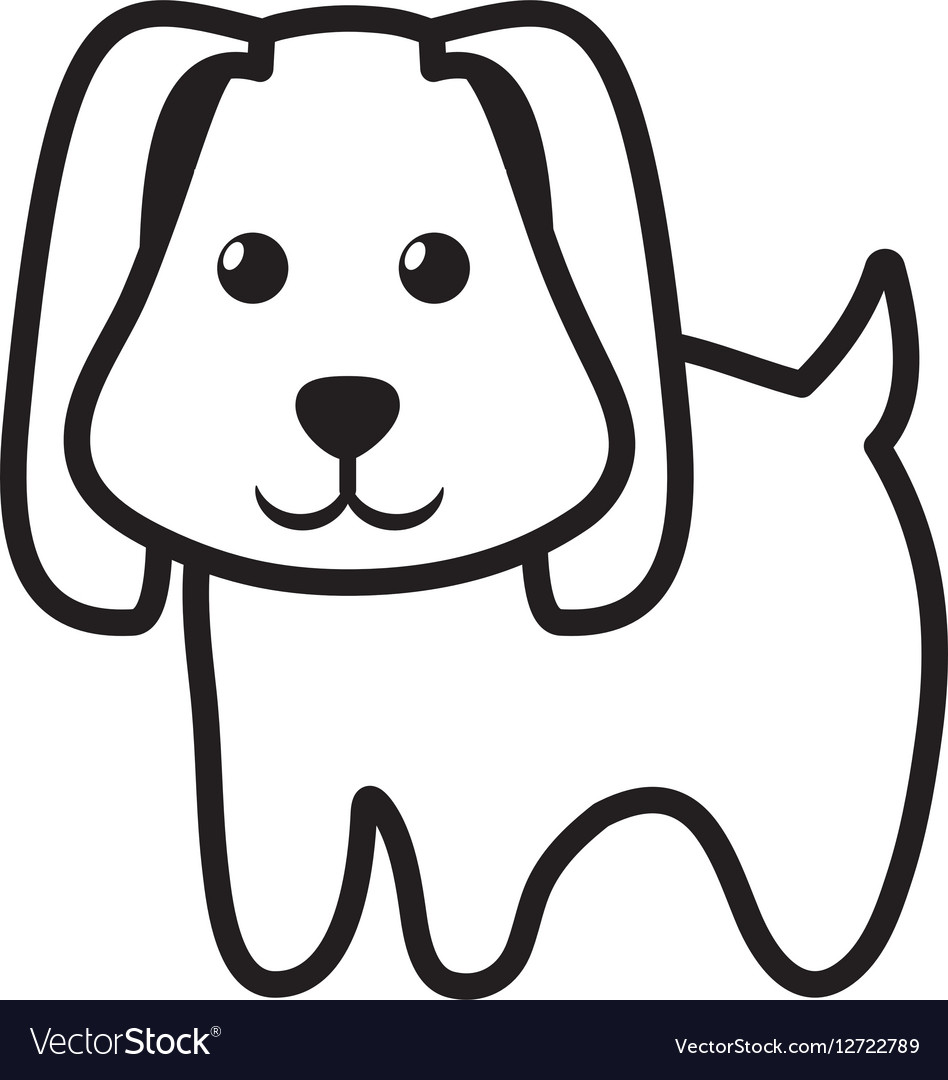 Dog Little Pet Domestic Outline Royalty Free Vector Image