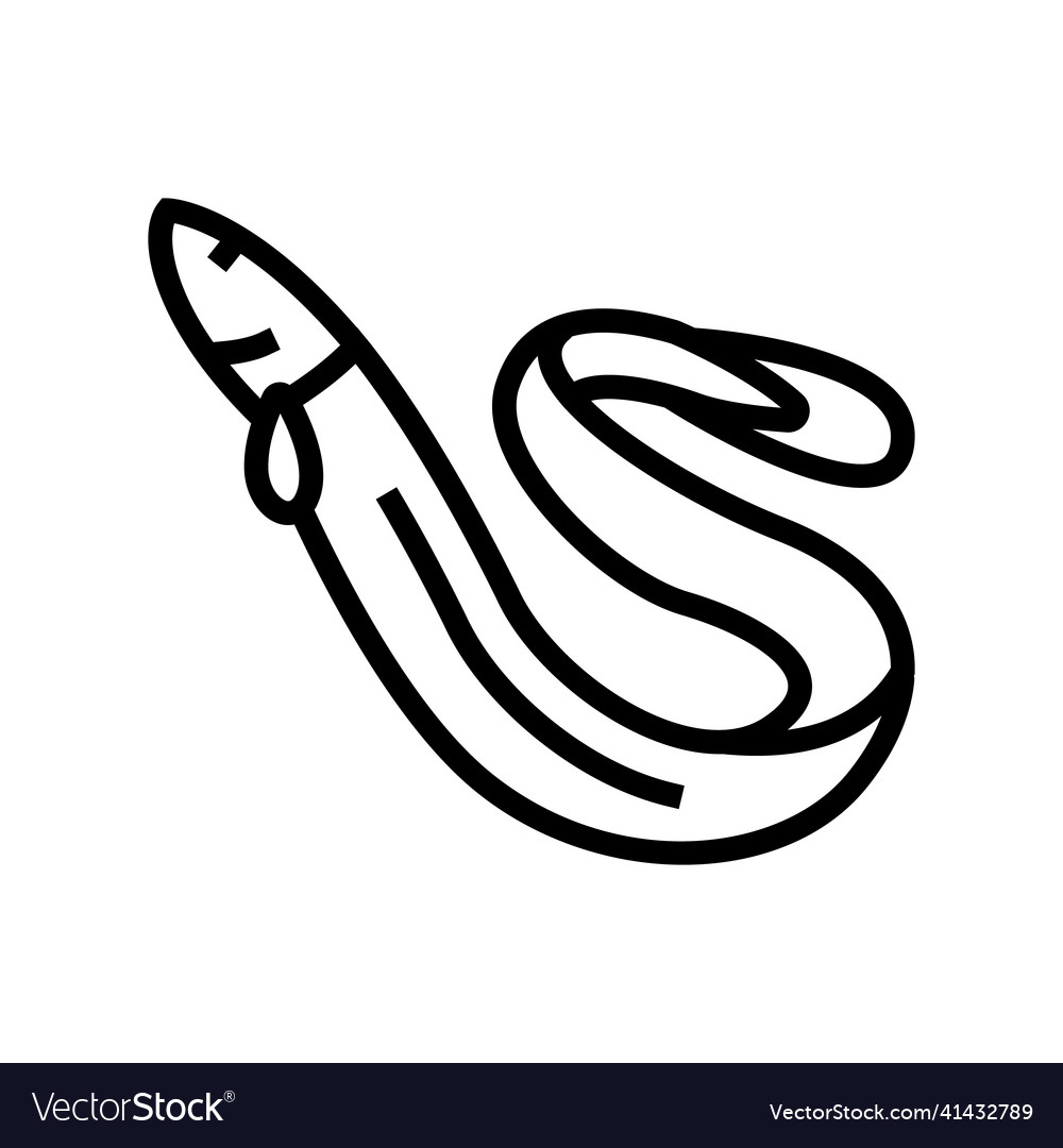 Eel seafood line icon Royalty Free Vector Image