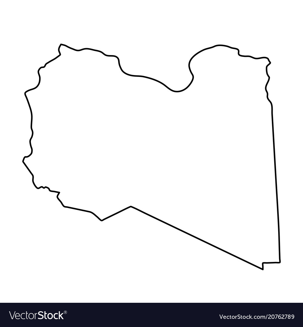 Libya map of black contour curves on white Vector Image