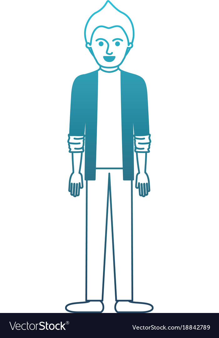 Man full body with shirt and jacket pants Vector Image