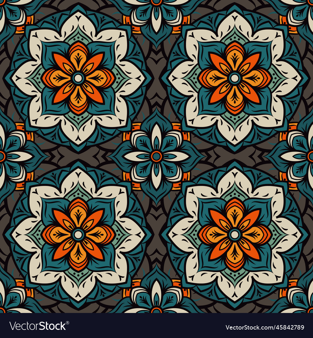 Mandala seamless pattern repetitive colorful