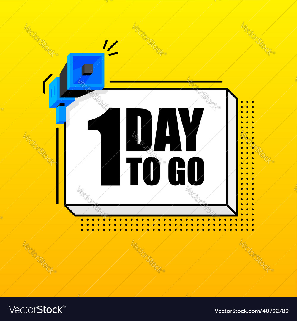 One day to go banner template marketing flyer Vector Image