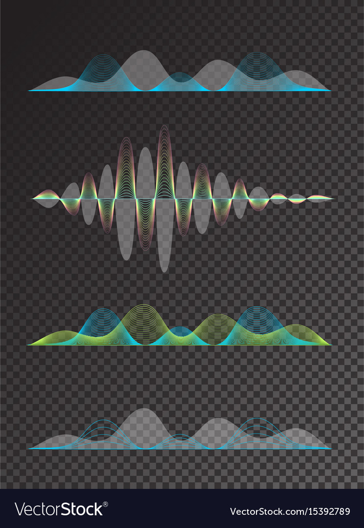 Set von farbigen Schallwellen Equalizer Design