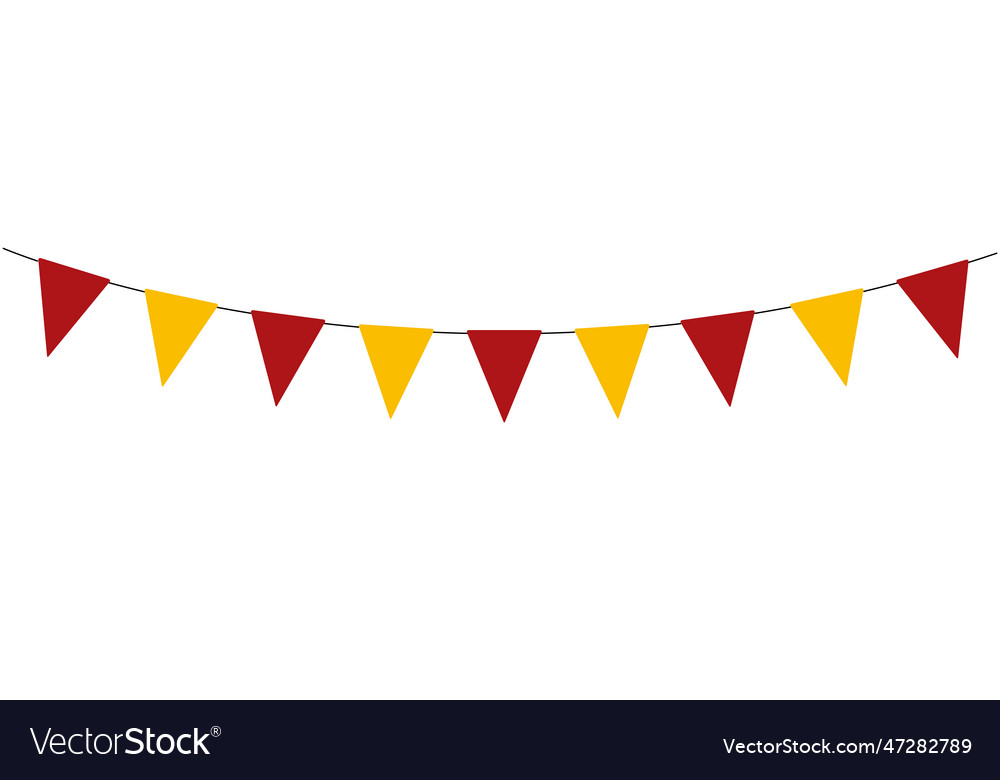 Spanish national day bunting garland Royalty Free Vector