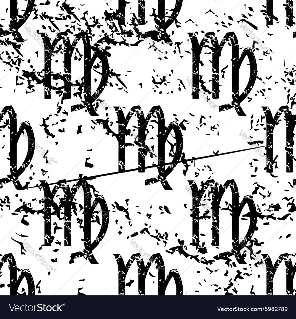 Virgo pattern grunge monochrome Royalty Free Vector Image