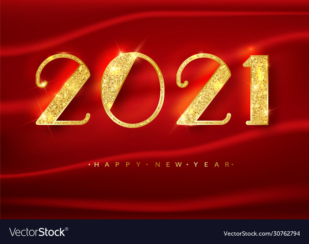 2021 happy new year gold numbers design Royalty Free Vector