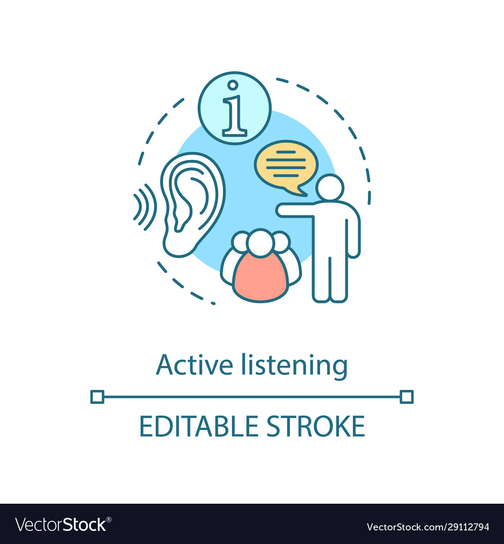 Active listening concept icon information Vector Image