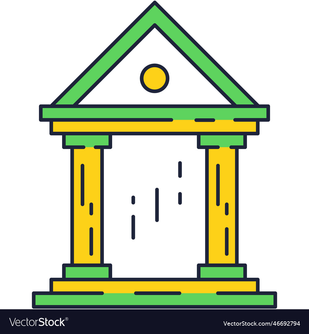 Bank icon flat government building symbol