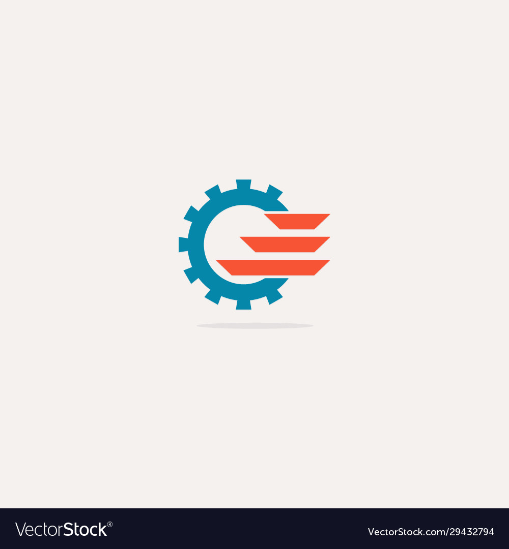 Cogwheel gear shape company logo