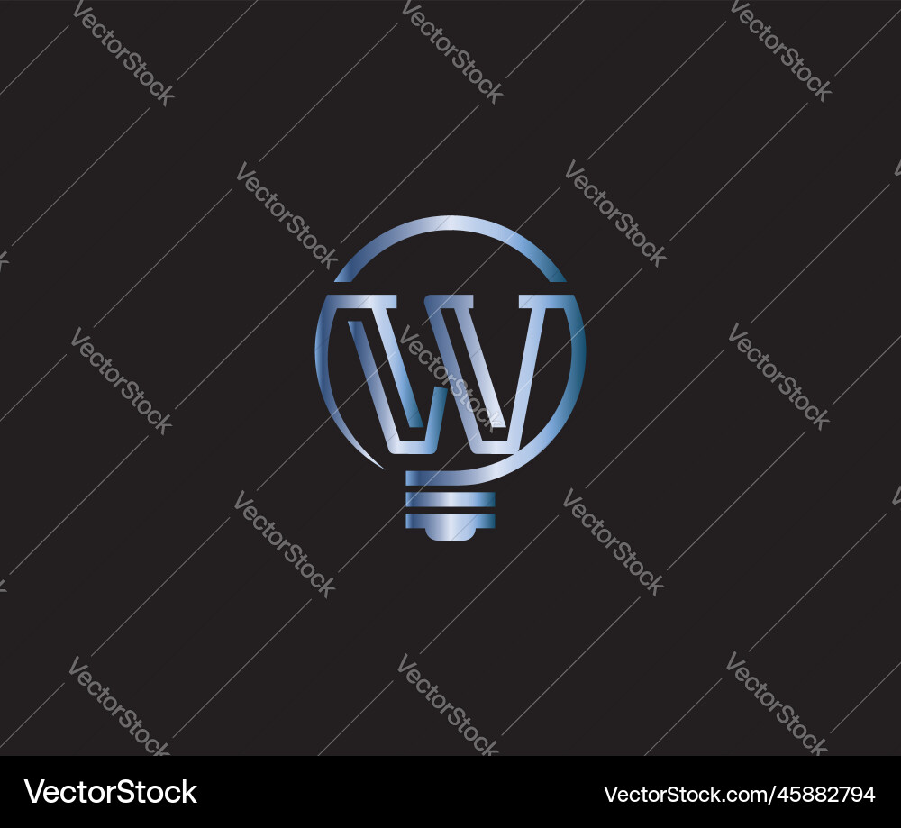 Creative w letter bulb energy power modern logo Vector Image