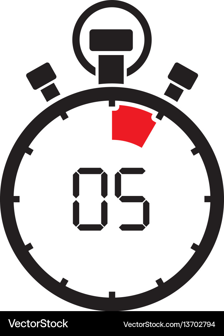 Five minute stop watch countdown Royalty Free Vector Image