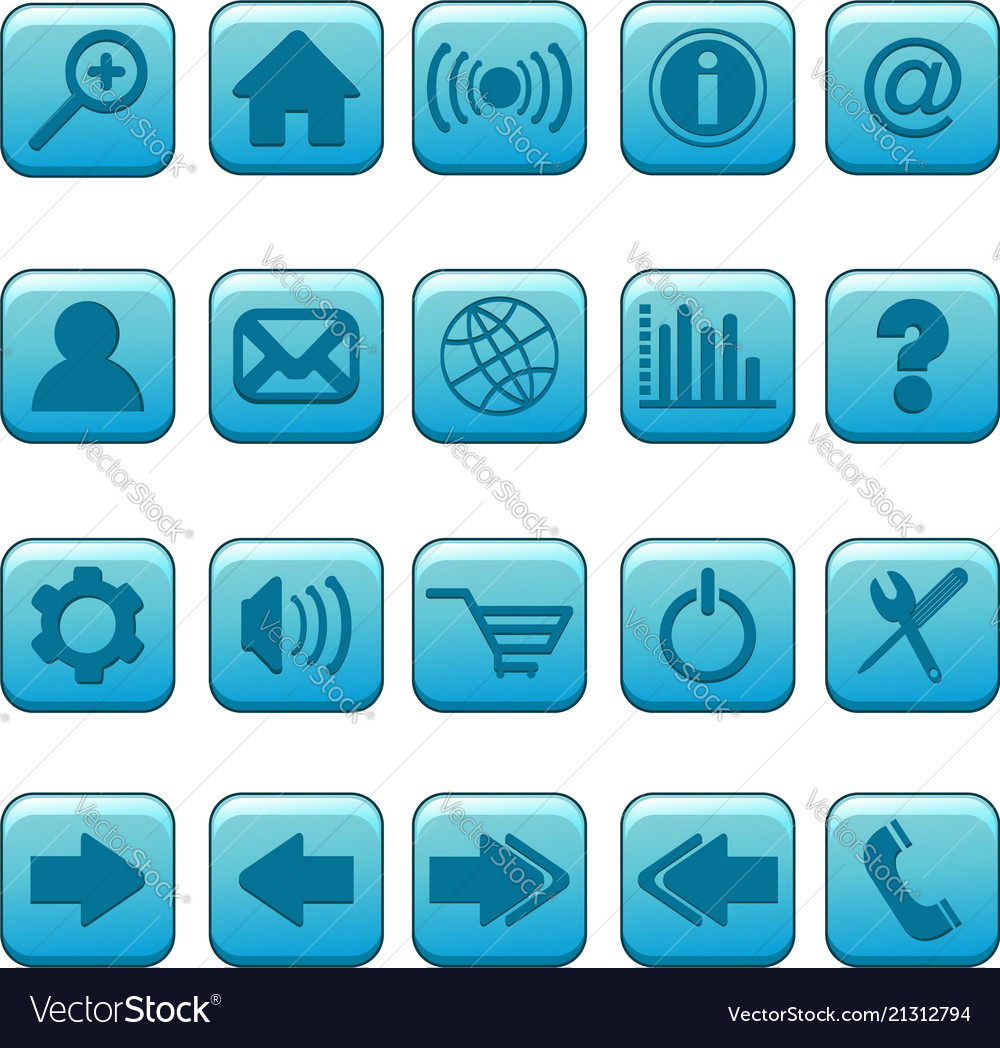 Internet website icons set Royalty Free Vector Image