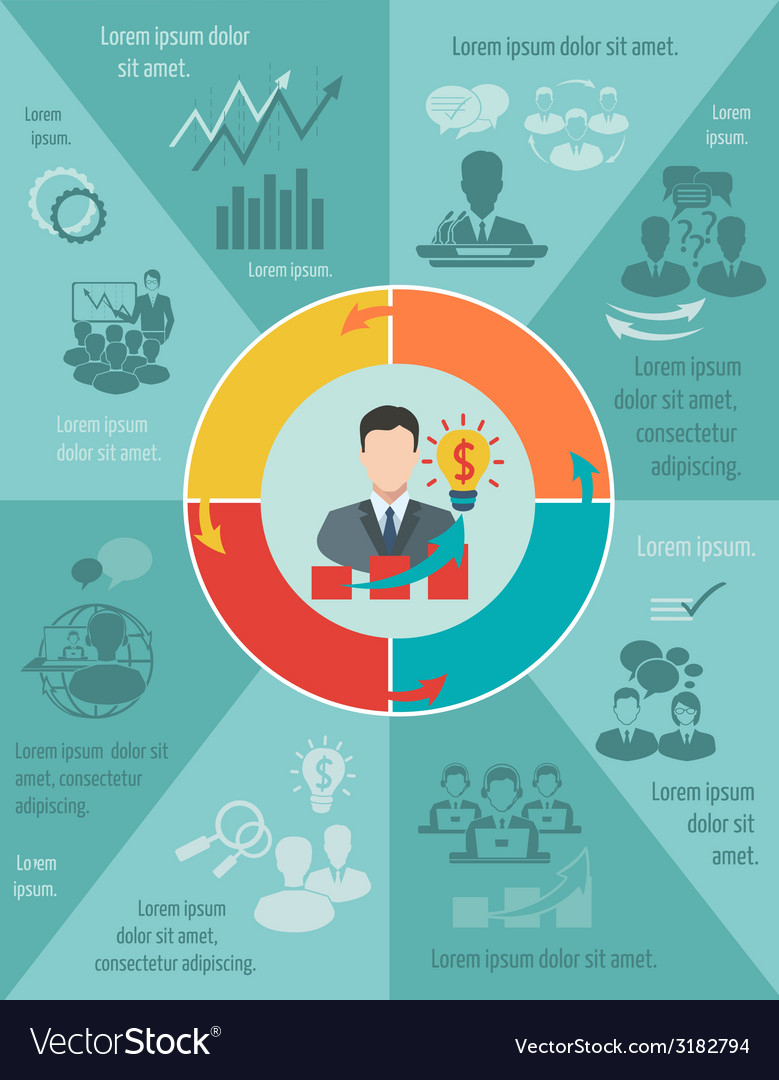 Meeting infographic set Royalty Free Vector Image