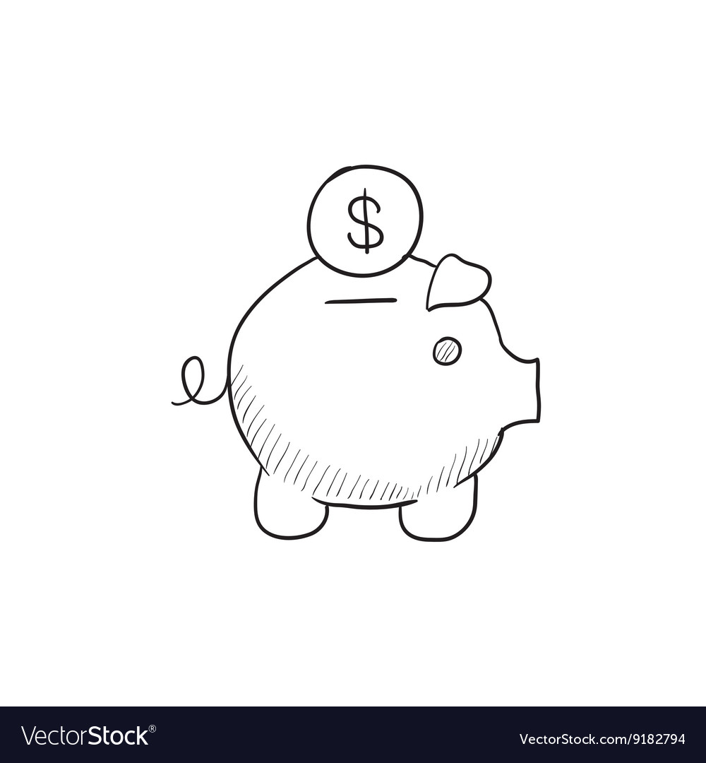 Funny Cartoon Piggy Bank Drawing Cute Stock Vector (Royalty Free) 713304127  | Shutterstock