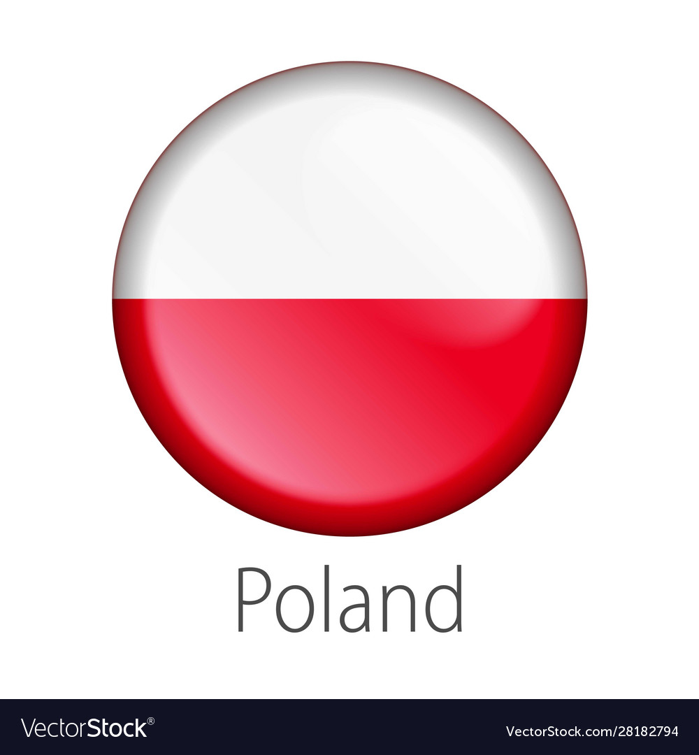 Poland Round Button Flag Royalty Free Vector Image