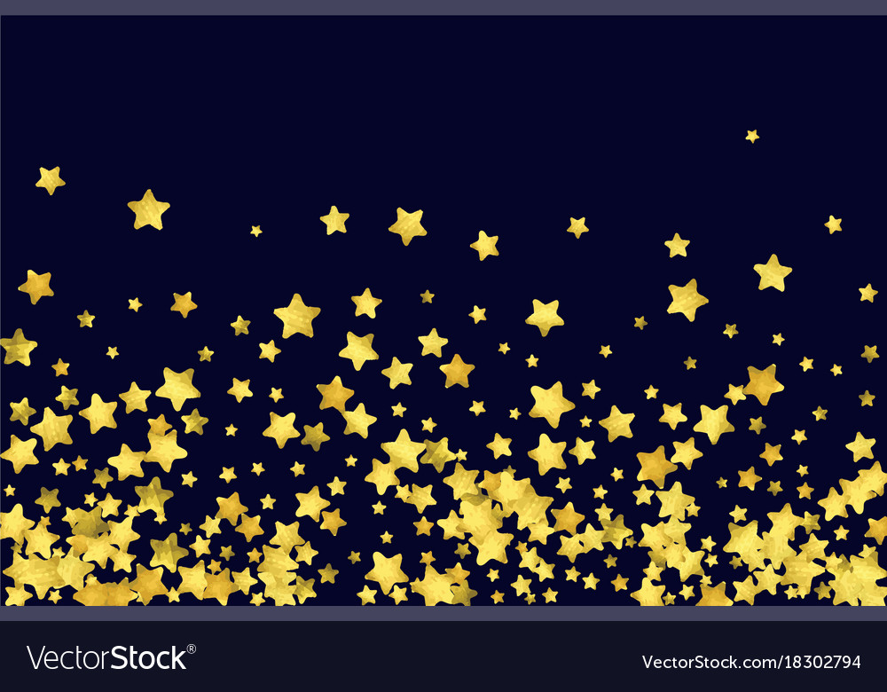 Star confetti isolated on black background Vector Image