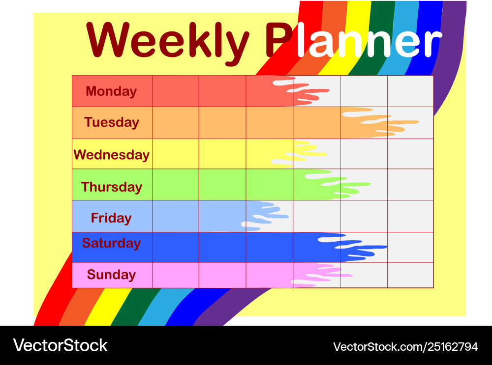 Weekly planner template concept with texture Vector Image