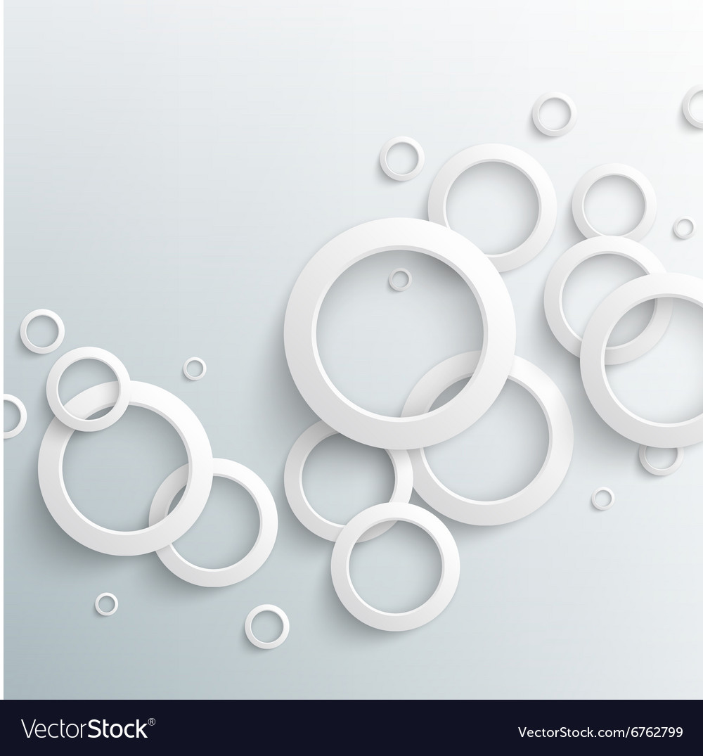 Abstract white paper circles on light background Vector Image