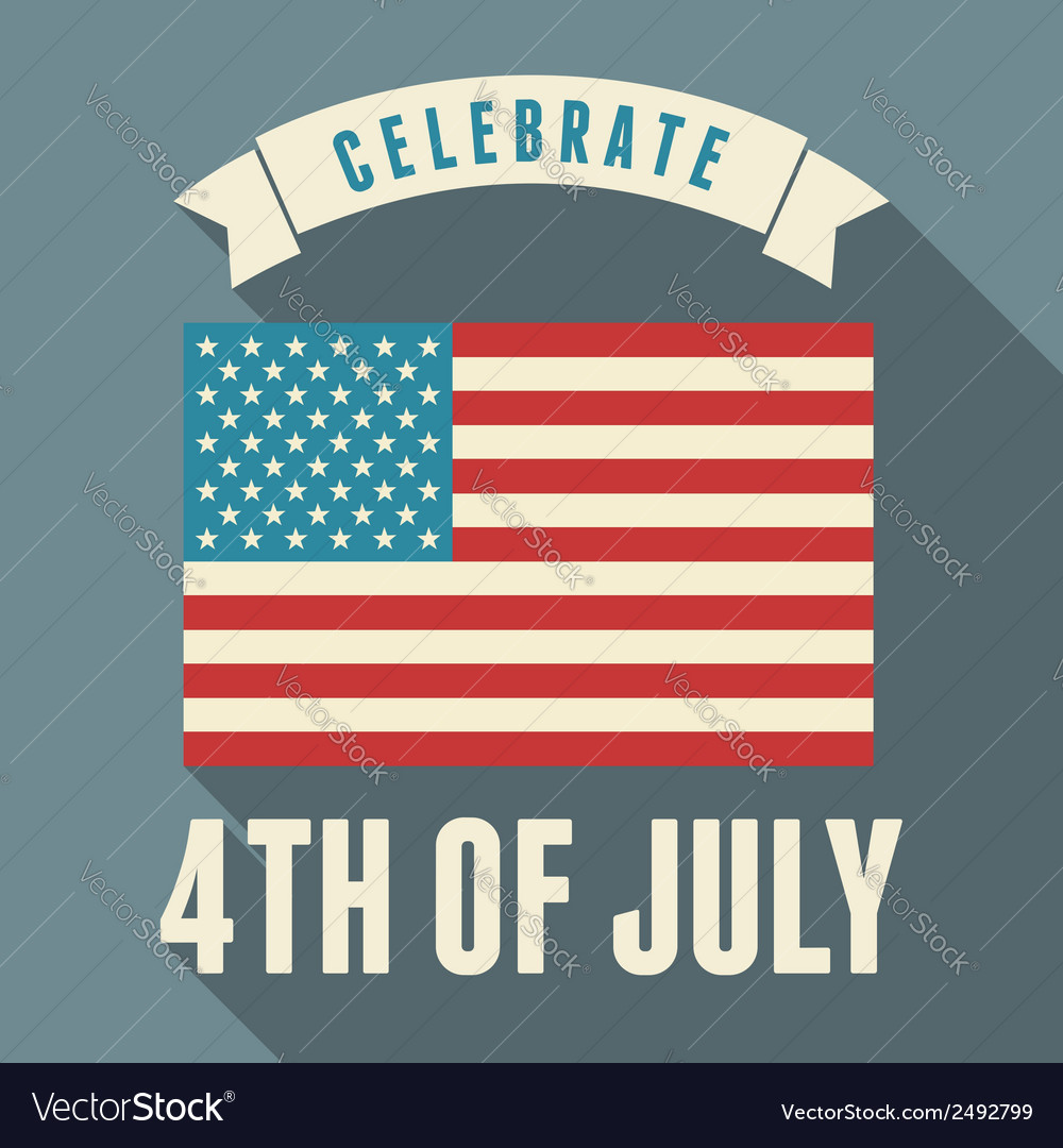 flat design long shadow usa july 4th greeting card july 4th greeting cards