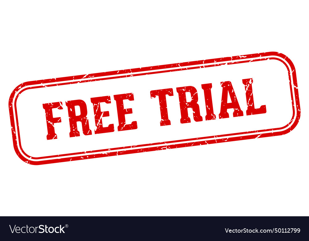 Free trial stamp rectangular Royalty Free Vector Image