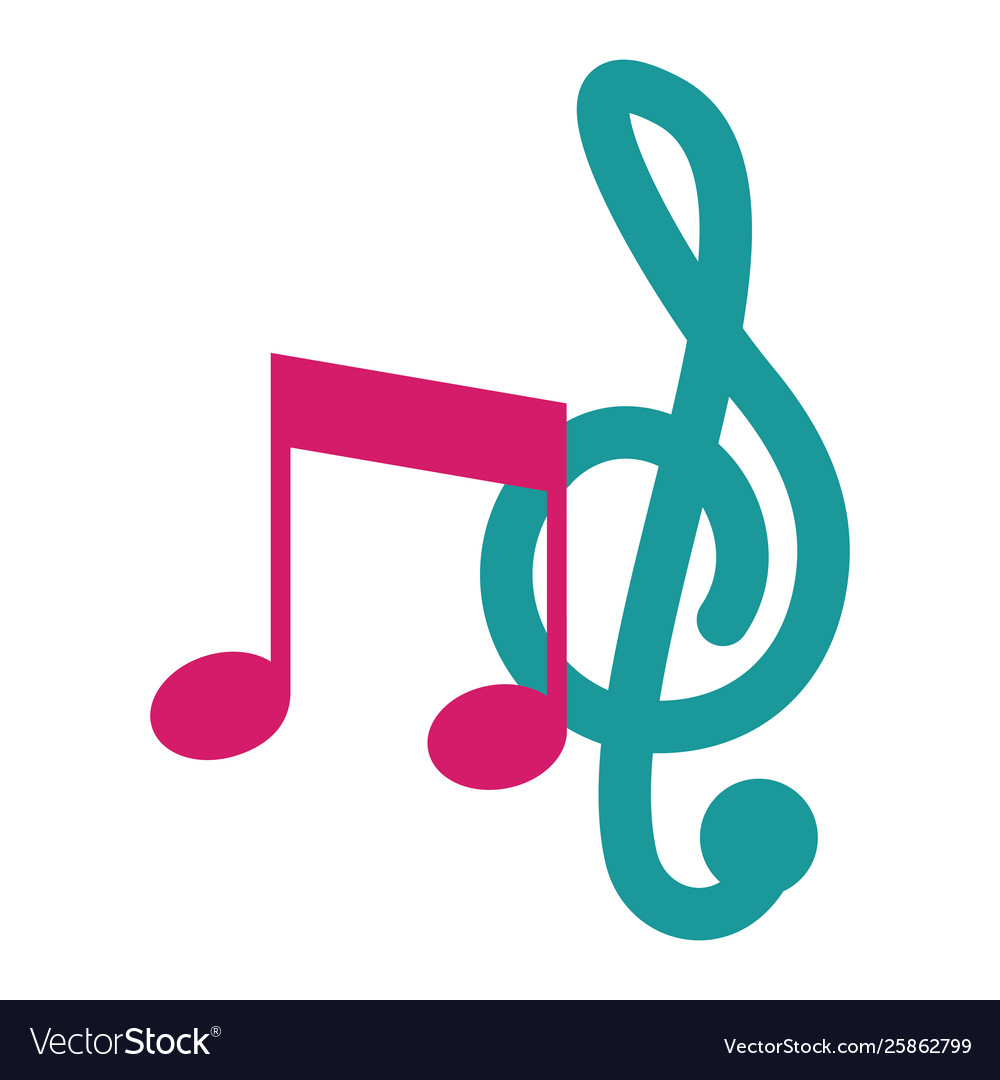 Musical note on white background