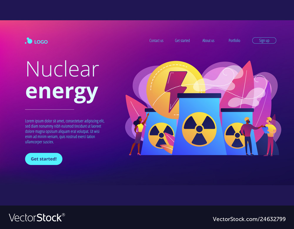 Nuclear energy concept landing page