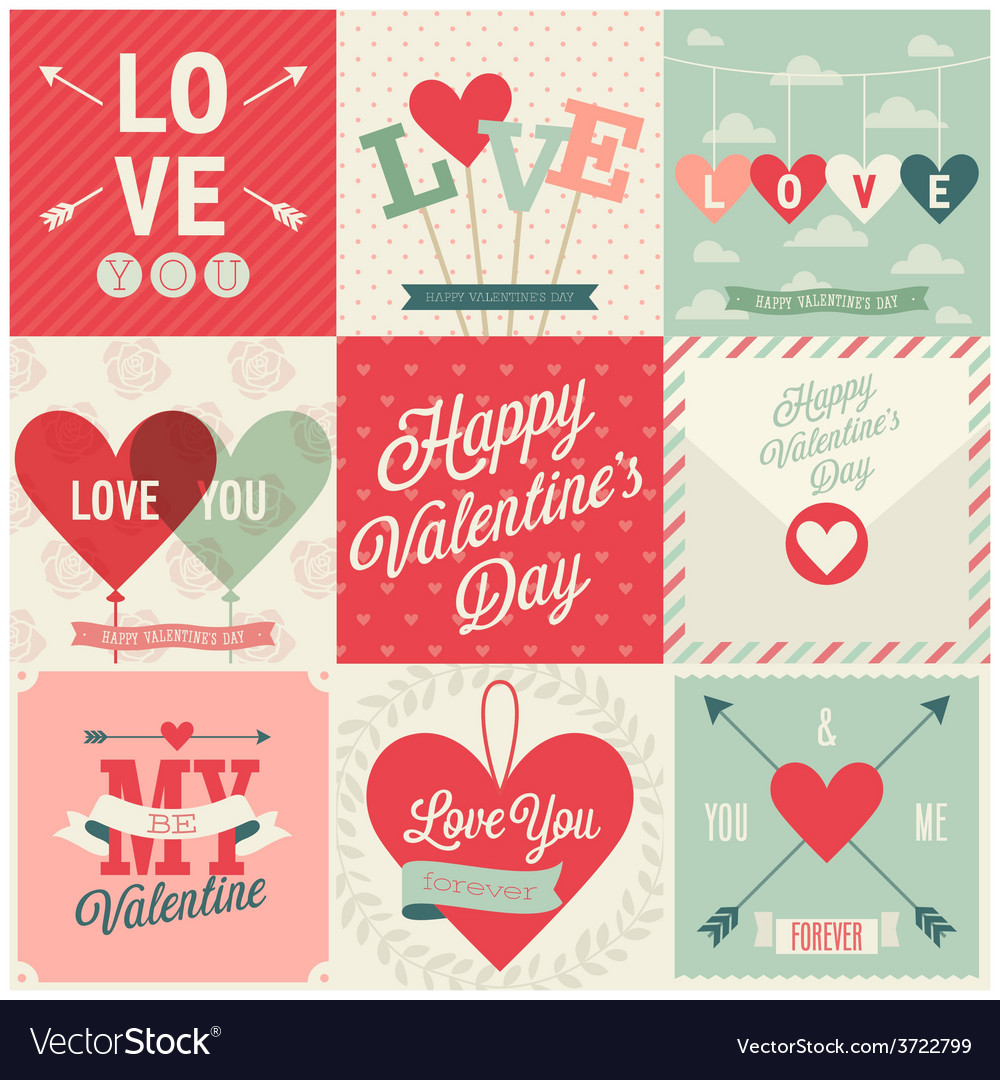 Valentines day set Royalty Free Vector Image - VectorStock