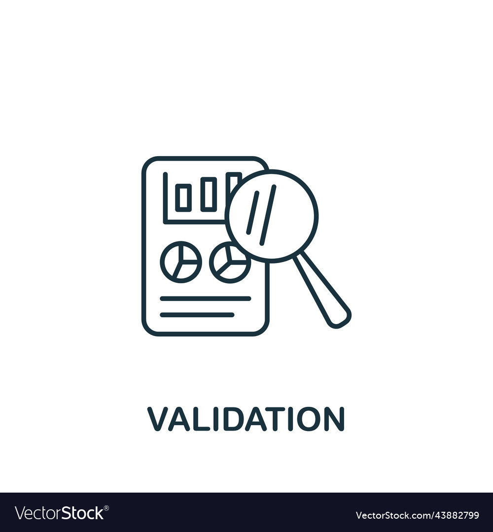 Validation icon line simple web development icon Vector Image