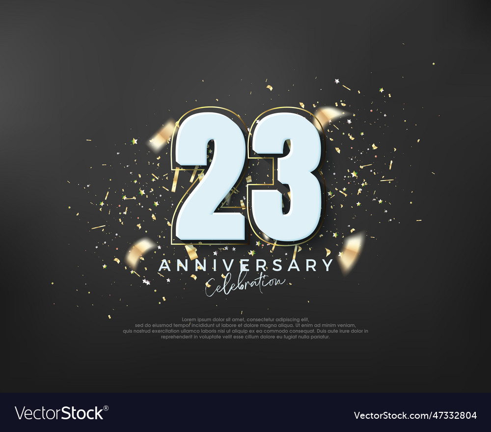 Bold number 23rd premium design Royalty Free Vector Image