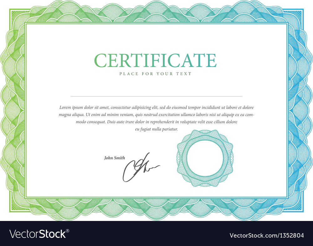 Certificate Pattern For Currency Diplomas Vector Image