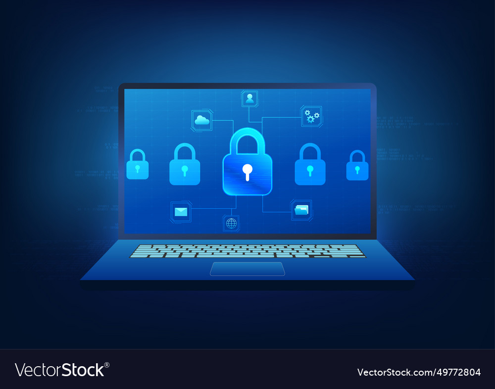 Cyber security technology background system Vector Image