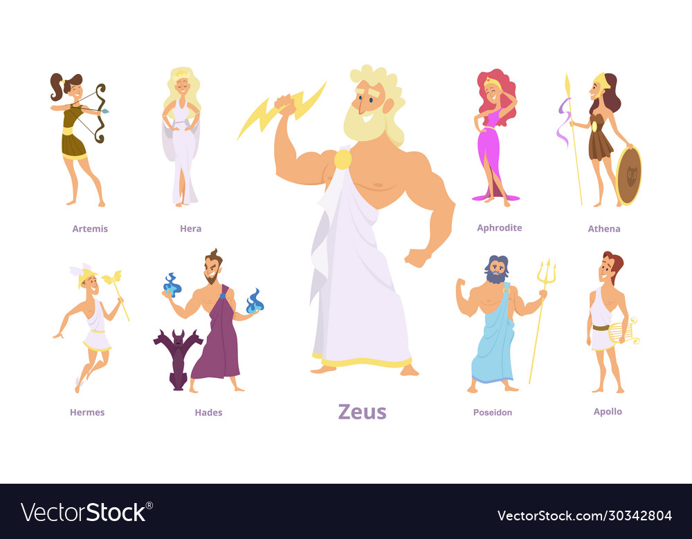 Greek gods ancient religion greece history zeus Vector Image