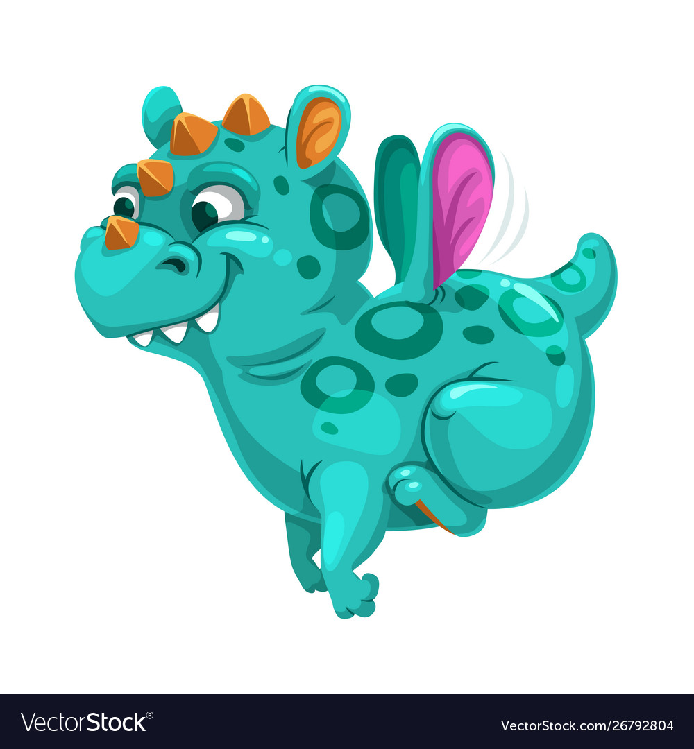 Little cute dragon fantasy animal funny cartoon Vector Image Little cute dragon fantasy animal funny cartoon Vector Image