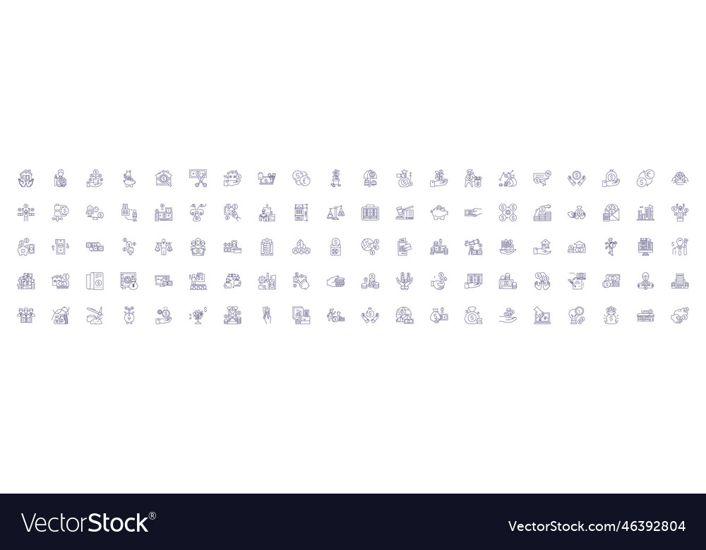 Selling business line icons signs set design