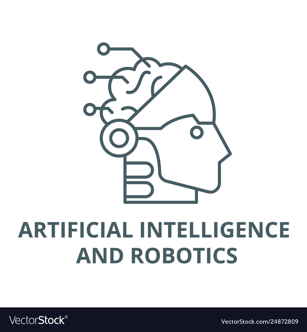 Artificial intelligence and robotics line icon Vector Image