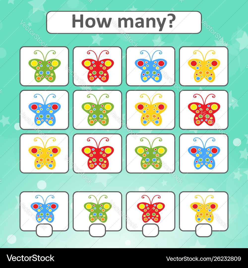 Counting game for preschool children Royalty Free Vector