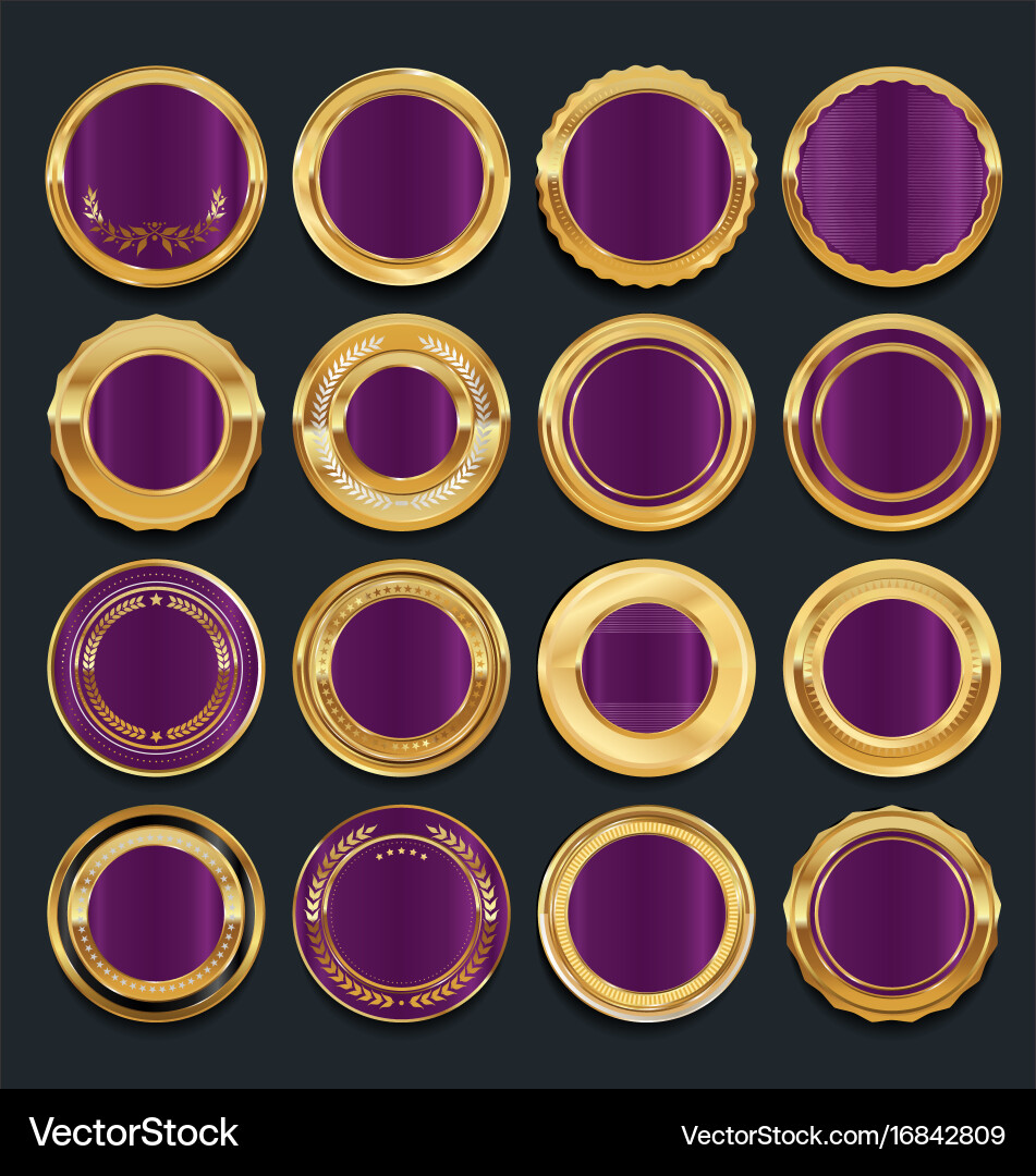 Luxury golden design elements collection 6 Vector Image