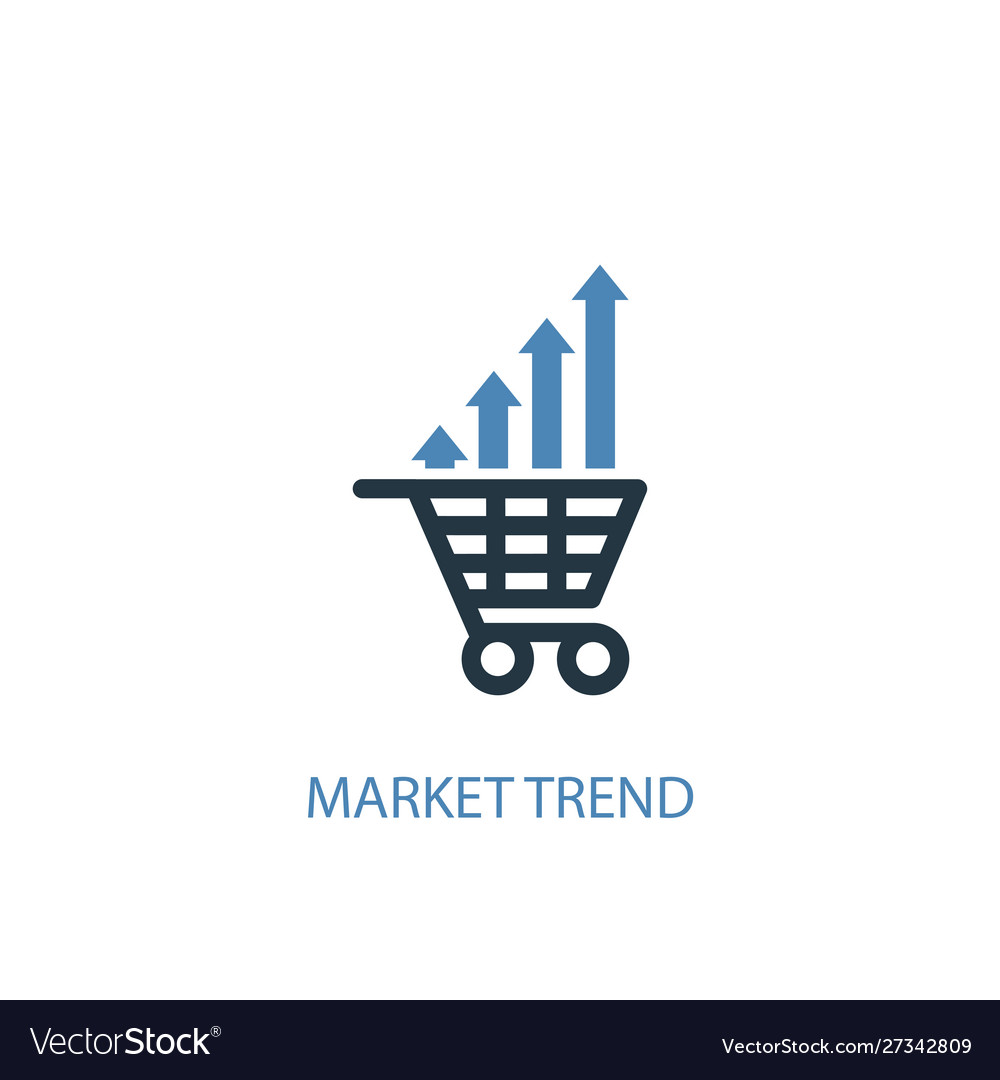 Market trend concept 2 colored icon simple blue