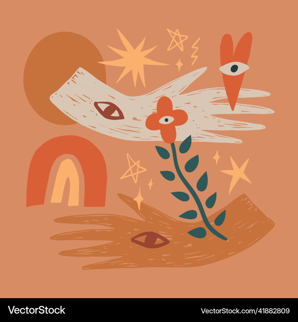 Reiki hand energy magical hands Royalty Free Vector Image