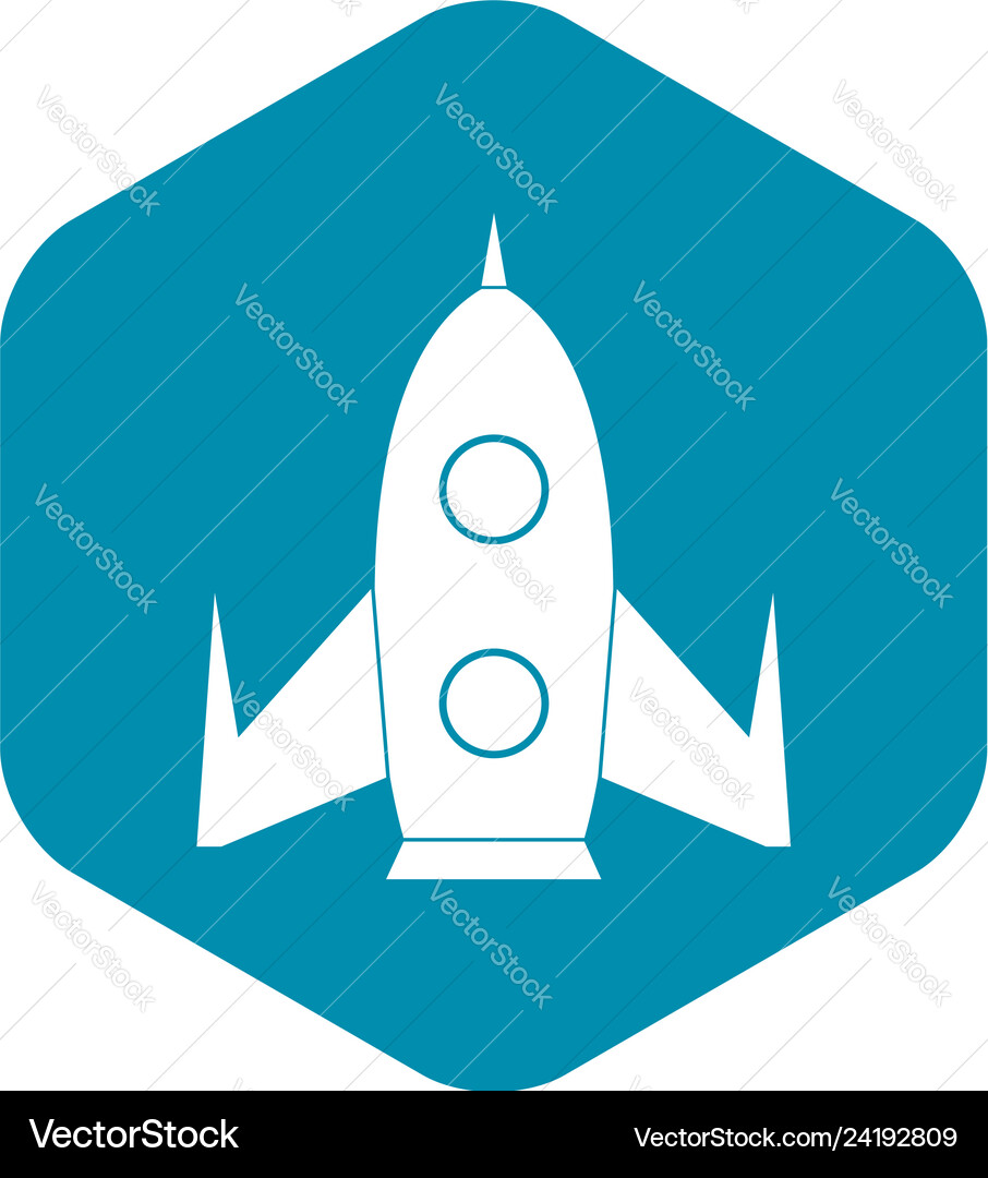 Rocket icon simple style Royalty Free Vector Image