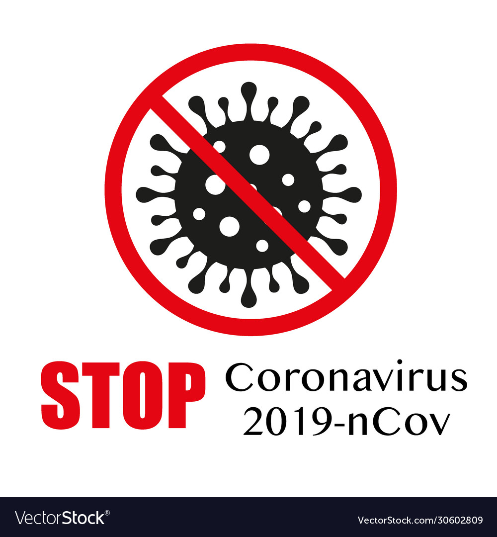 Sign caution coronavirus stop