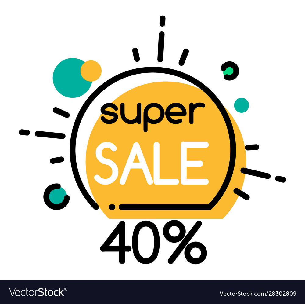 super-sale-40-percent-off-promo-banner-for-season-vector-image