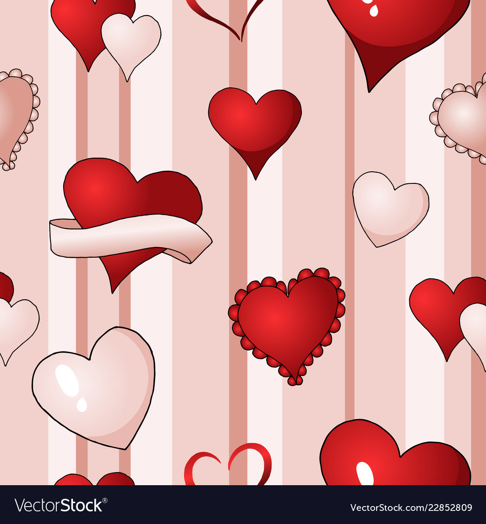 valentines hearts seamless pattern royalty free vector image pink valentines hearts
