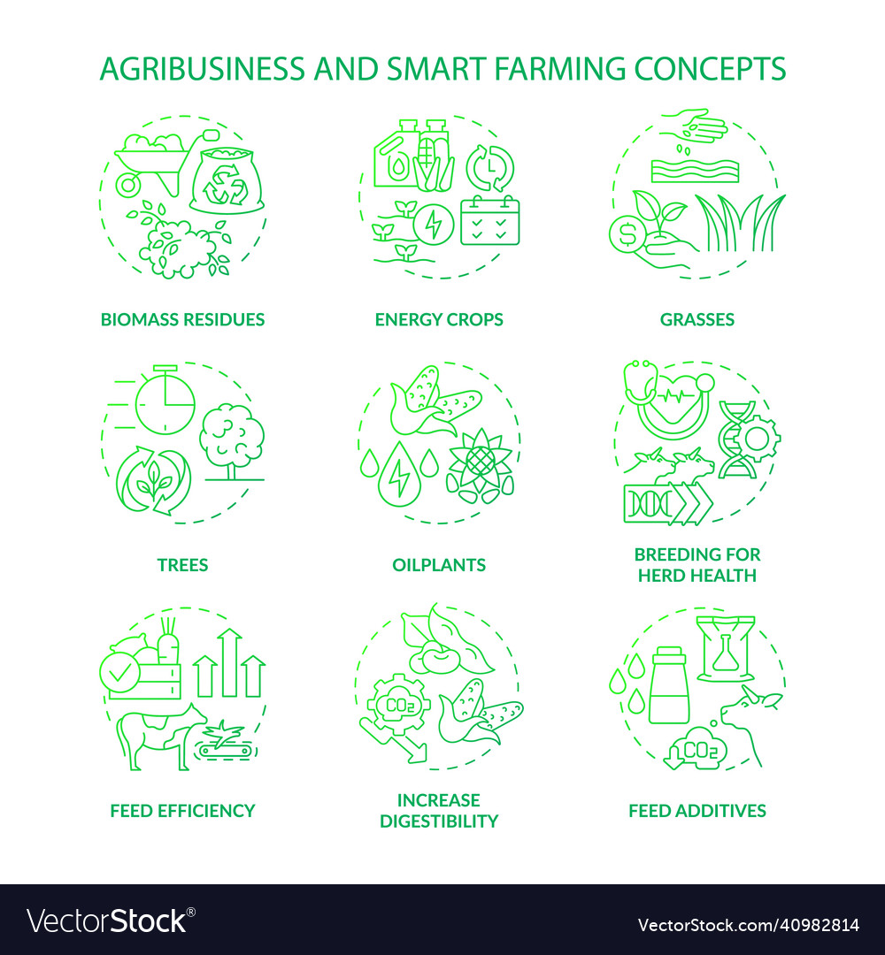 Agribusiness and smart farming green gradient Vector Image